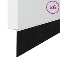 Produktbild för Självhäftande dörrborstlist 6 pcs Vit 100 cm Aluminiumlegering