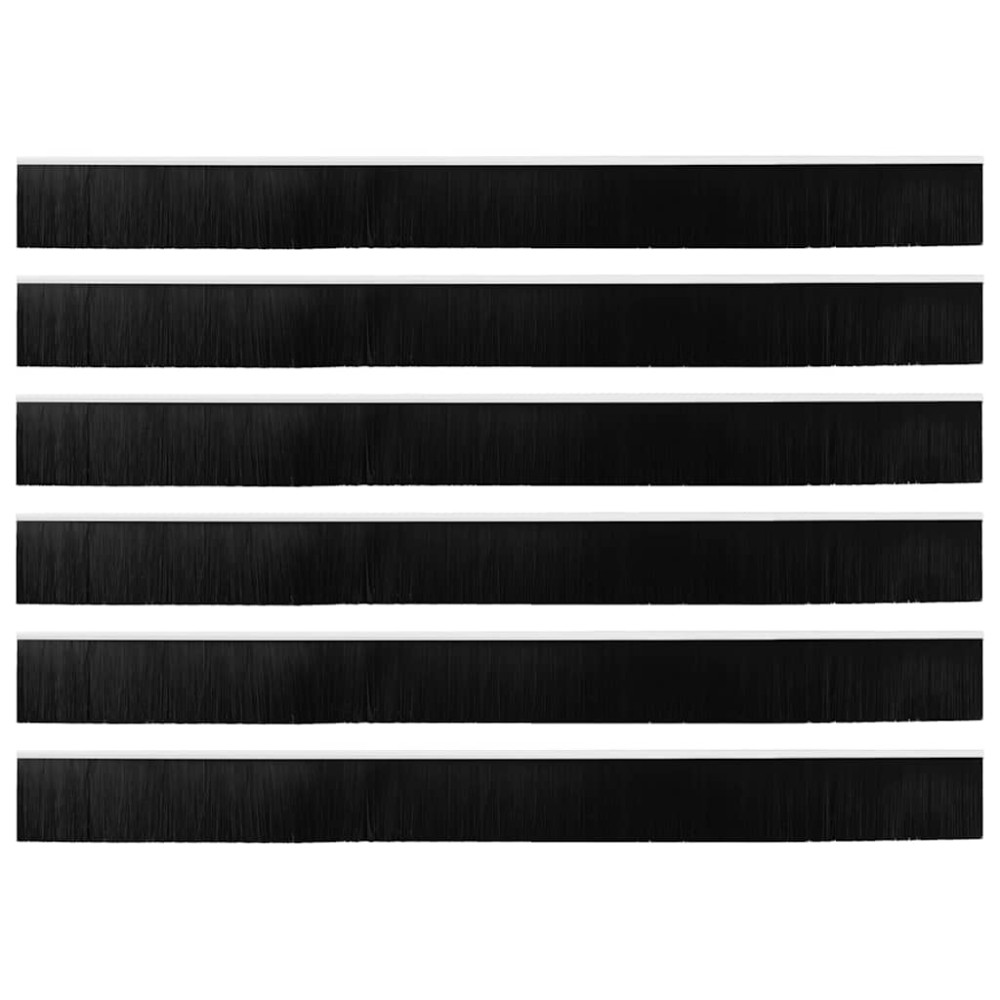 Produktbild för Självhäftande dörrborstlist 6 pcs Vit 100 cm Aluminiumlegering