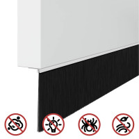 Produktbild för Självhäftande dörrborstlist 6 pcs Vit 100 cm Aluminiumlegering