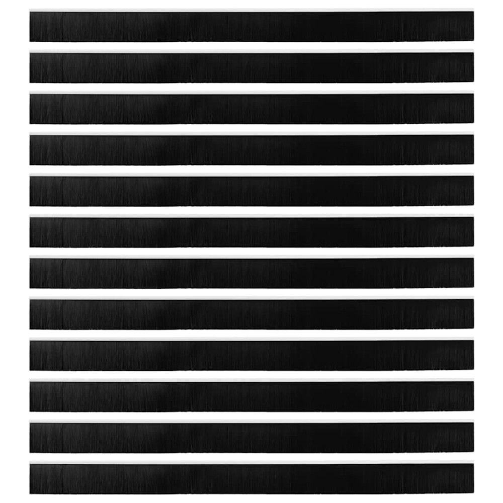 Produktbild för Självhäftande dörrborstlist 12 pcs Vit 100 cm Aluminiumlegering