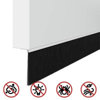 Produktbild för Självhäftande dörrborstlist 12 pcs Vit 100 cm Aluminiumlegering