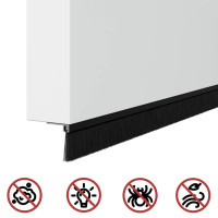 Produktbild för Självhäftande dörrborstlist 2 pcs Svart 100 cm