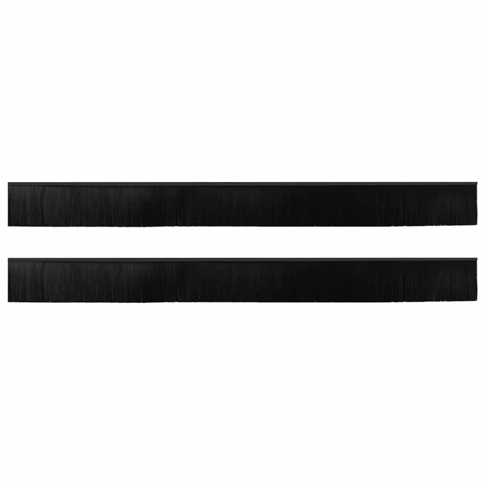 Produktbild för Självhäftande dörrborstlist 2 pcs Svart 100 cm