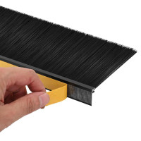 Produktbild för Självhäftande dörrborstlist 2 pcs Svart 100 cm