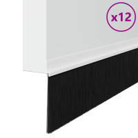 Produktbild för Självhäftande dörrborstlist 6 pcs Svart 100 cm