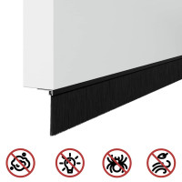 Produktbild för Självhäftande dörrborstlist 6 pcs Svart 100 cm