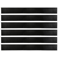 Produktbild för Självhäftande dörrborstlist 6 pcs Svart 100 cm