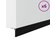 Produktbild för Självhäftande dörrborstlist 12 pcs Svart 100 cm