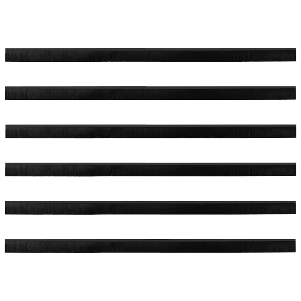 Produktbild för Självhäftande dörrborstlist 12 pcs Svart 100 cm