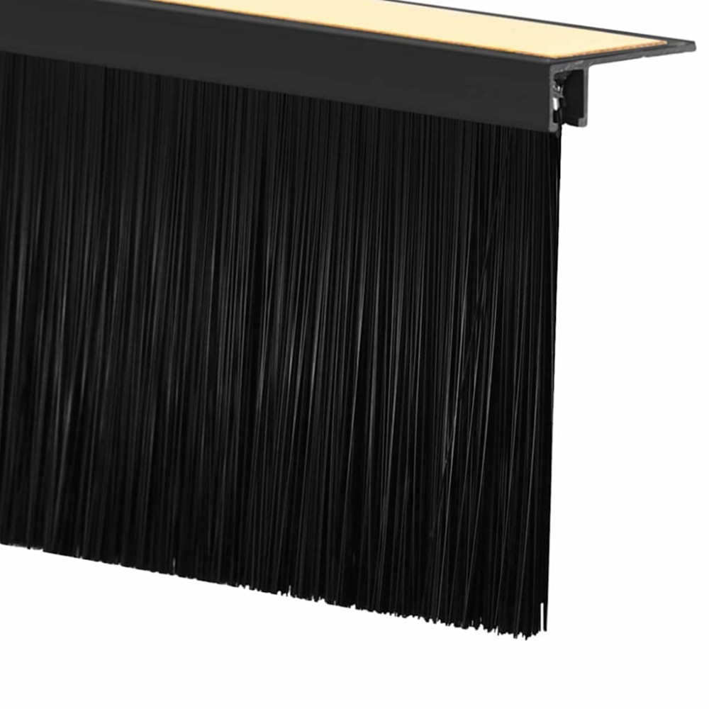 Produktbild för Självhäftande dörrborstlist 12 pcs Svart 100 cm