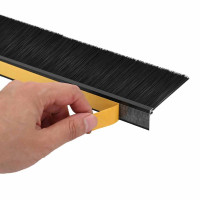 Produktbild för Självhäftande dörrborstlist 12 pcs Svart 100 cm