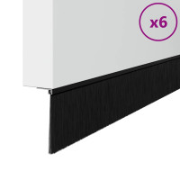 Produktbild för Självhäftande dörrborstlist 12 pcs Svart 100 cm
