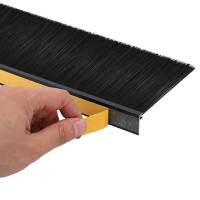 Produktbild för Självhäftande dörrborstlist 12 pcs Svart 100 cm