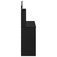 Produktbild för Klädbord med Spegel Svart Ek 96 x 39 x 142 cm Konstruerat trä