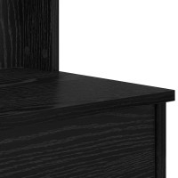 Produktbild för Klädbord med Spegel Svart Ek 96 x 39 x 142 cm Konstruerat trä