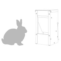 Produktbild för Kaninsmatare Svart 12,5 x 12,5 x 25 cm Kallvalsat Stål