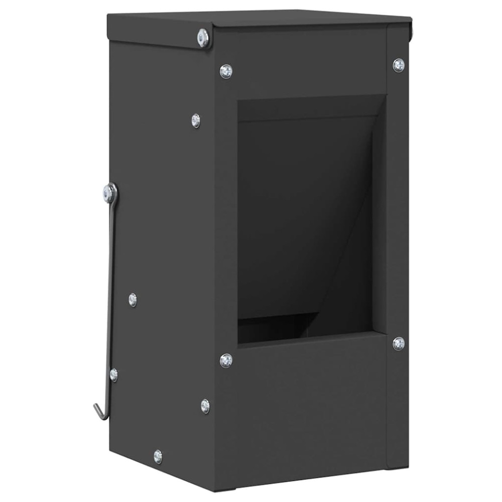 Produktbild för Kaninsmatare Svart 12,5 x 12,5 x 25 cm Kallvalsat Stål