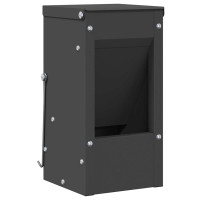 Produktbild för Kaninsmatare Svart 12,5 x 12,5 x 25 cm Kallvalsat Stål