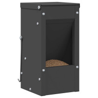 Produktbild för Kaninsmatare Svart 12,5 x 12,5 x 25 cm Kallvalsat Stål
