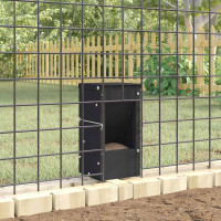 Produktbild för Kaninsmatare Svart 12,5 x 12,5 x 25 cm Kallvalsat Stål