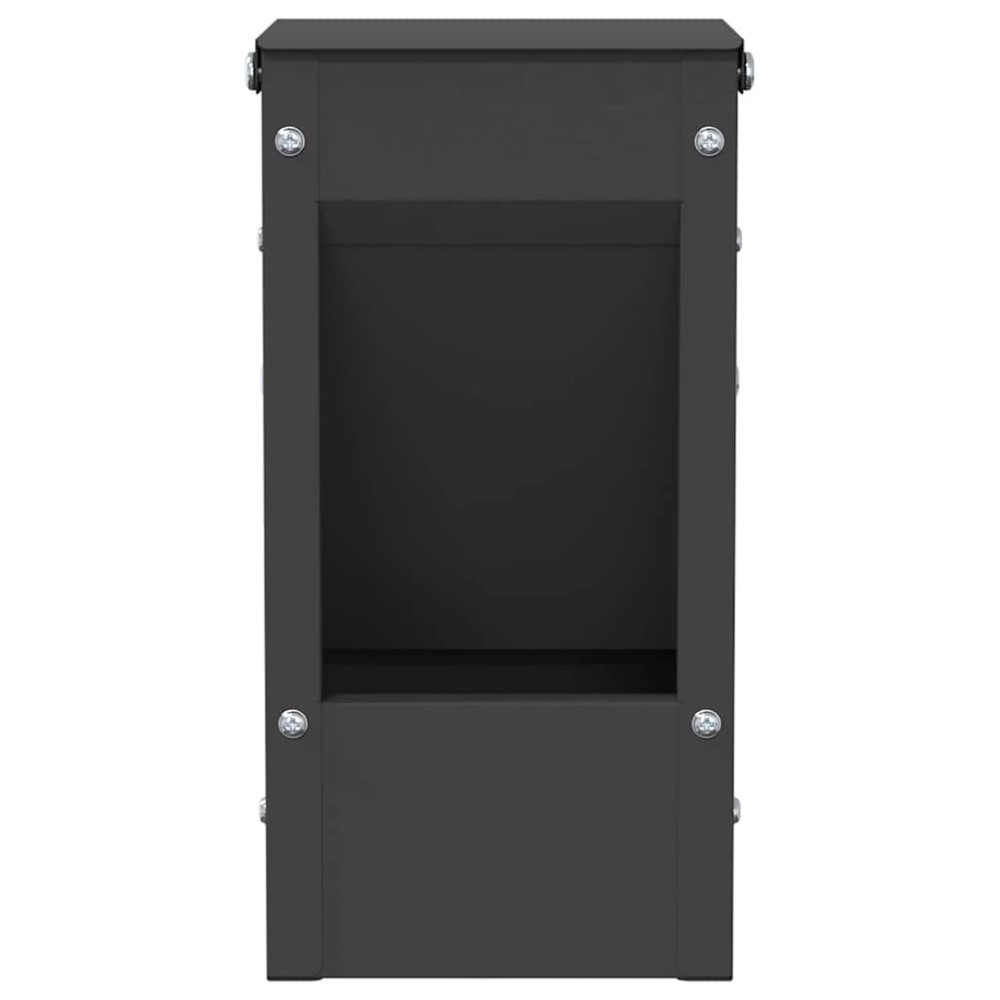Produktbild för Kaninsmatare Svart 12,5 x 12,5 x 25 cm Kallvalsat Stål
