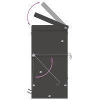 Produktbild för Kaninsmatare Svart 12,5 x 12,5 x 25 cm Kallvalsat Stål