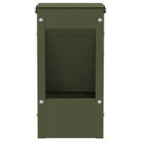 Produktbild för Kaninsmatare Olivgrön 12,5 x 12,5 x 25 cm Kallvalsat Stål