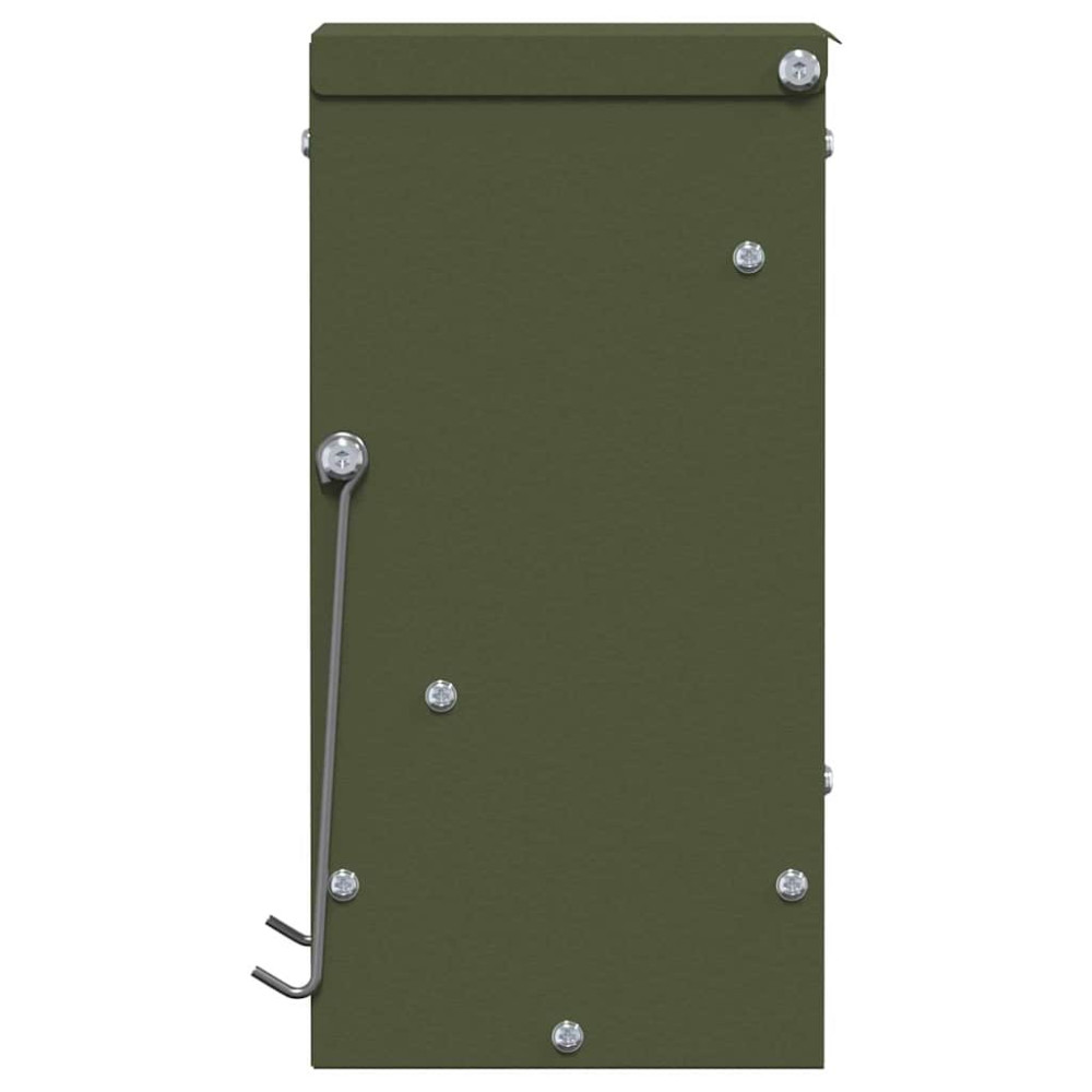 Produktbild för Kaninsmatare Olivgrön 12,5 x 12,5 x 25 cm Kallvalsat Stål