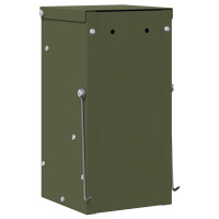 Produktbild för Kaninsmatare Olivgrön 12,5 x 12,5 x 25 cm Kallvalsat Stål