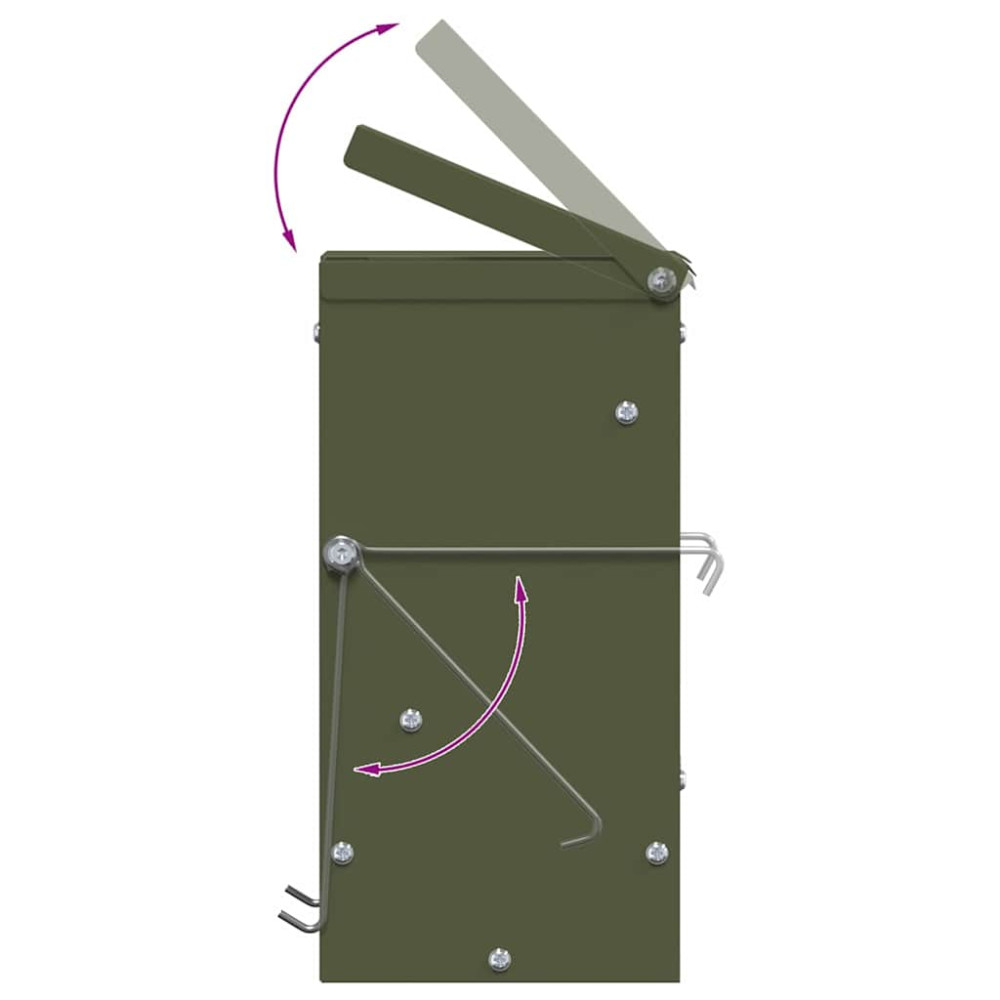 Produktbild för Kaninsmatare Olivgrön 12,5 x 12,5 x 25 cm Kallvalsat Stål