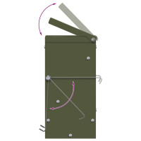 Produktbild för Kaninsmatare Olivgrön 12,5 x 12,5 x 25 cm Kallvalsat Stål