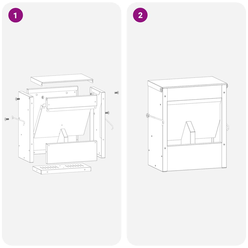 Produktbild för Kaninsmatare Svart 20 x 12,5 x 25 cm Kallvalsat Stål