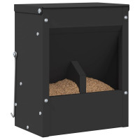 Produktbild för Kaninsmatare Svart 20 x 12,5 x 25 cm Kallvalsat Stål