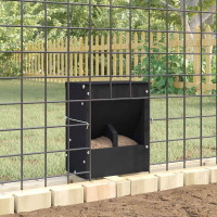 Produktbild för Kaninsmatare Svart 20 x 12,5 x 25 cm Kallvalsat Stål