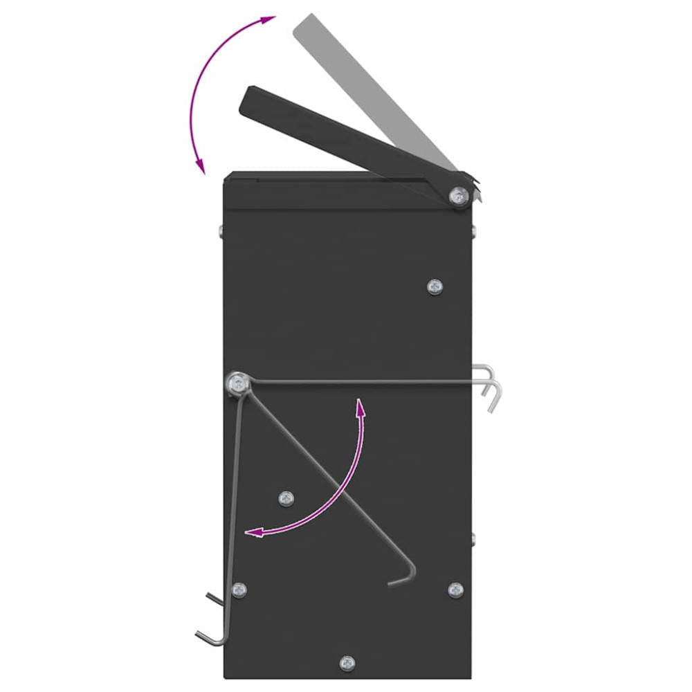 Produktbild för Kaninsmatare Svart 20 x 12,5 x 25 cm Kallvalsat Stål