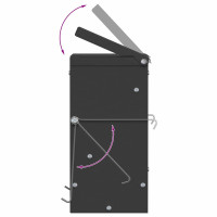 Produktbild för Kaninsmatare Svart 20 x 12,5 x 25 cm Kallvalsat Stål