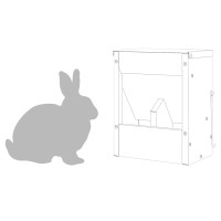 Produktbild för Kaninsmatare Olivgrön 20 x 12,5 x 25 cm Kallvalsat Stål