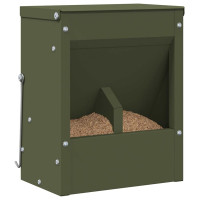 Produktbild för Kaninsmatare Olivgrön 20 x 12,5 x 25 cm Kallvalsat Stål