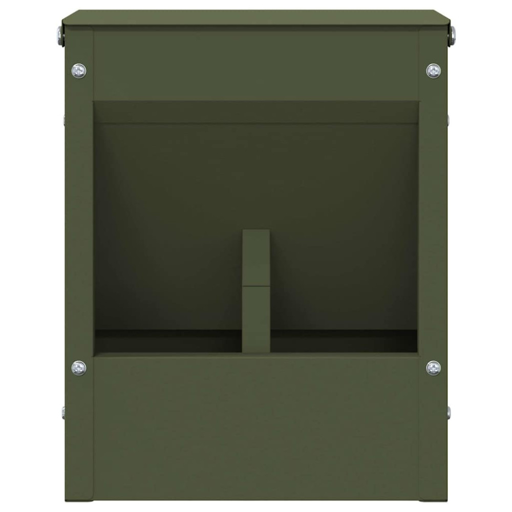 Produktbild för Kaninsmatare Olivgrön 20 x 12,5 x 25 cm Kallvalsat Stål