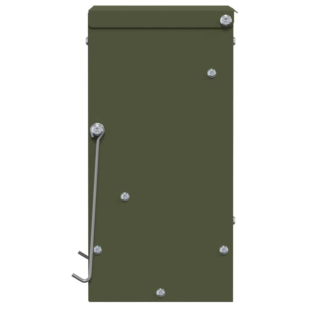 Produktbild för Kaninsmatare Olivgrön 20 x 12,5 x 25 cm Kallvalsat Stål