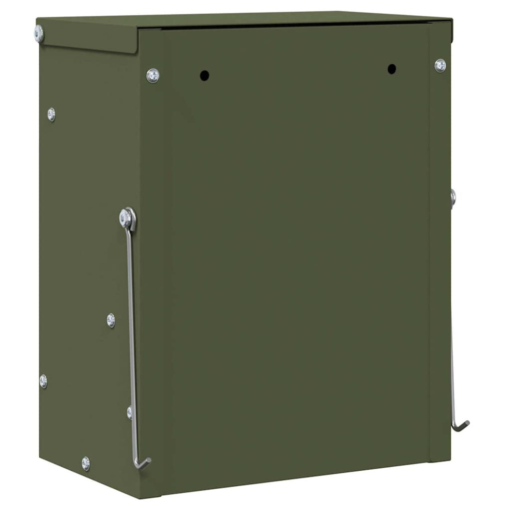 Produktbild för Kaninsmatare Olivgrön 20 x 12,5 x 25 cm Kallvalsat Stål