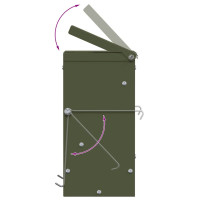 Produktbild för Kaninsmatare Olivgrön 20 x 12,5 x 25 cm Kallvalsat Stål