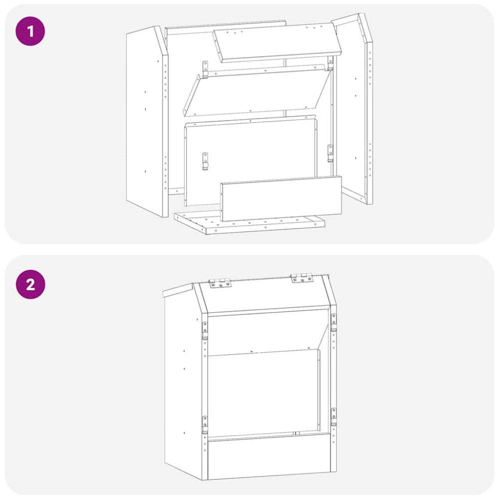 Produktbild för Kaninsmatare Svart 64.5 x 25.5 x 45.5 cm Kallvalsat Stål