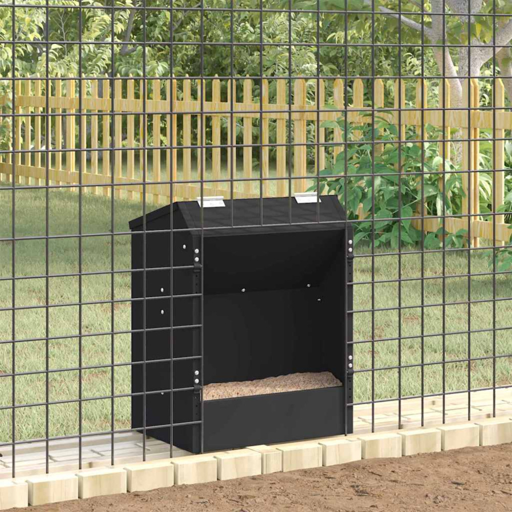 Produktbild för Kaninsmatare Svart 64.5 x 25.5 x 45.5 cm Kallvalsat Stål