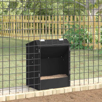 Produktbild för Kaninsmatare Svart 64.5 x 25.5 x 45.5 cm Kallvalsat Stål