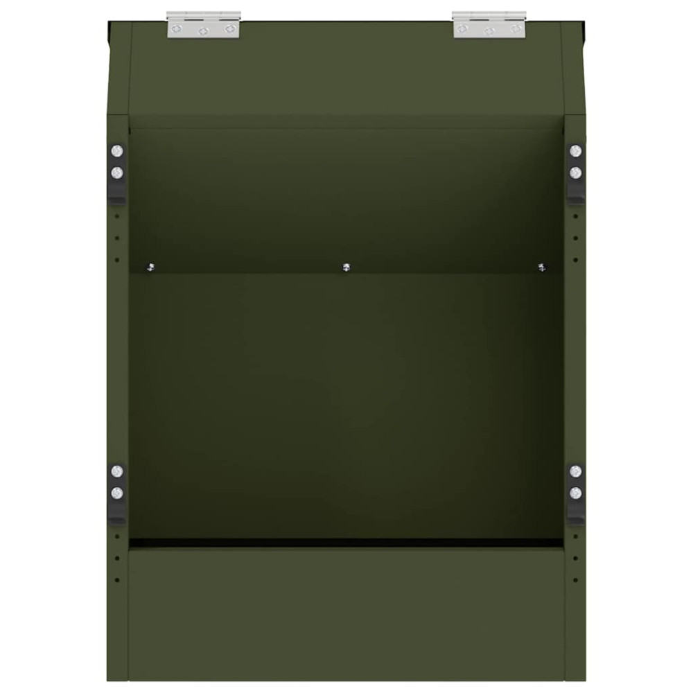 Produktbild för Kaninsmatare Olivgrön 64.5 x 25.5 x 45.5 cm Kallvalsat Stål