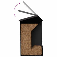 Produktbild för Kaninsmatare Svart 64.5 x 25.5 x 45.5 cm Kallvalsat Stål