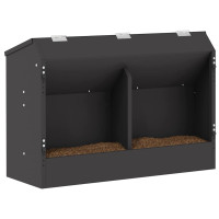 Produktbild för Kaninsmatare Svart 64.5 x 25.5 x 45.5 cm Kallvalsat Stål
