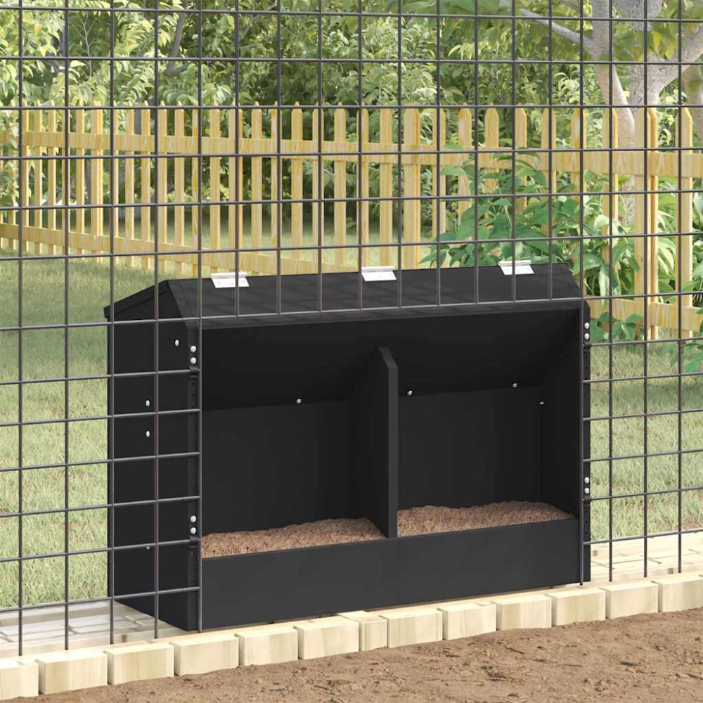 Produktbild för Kaninsmatare Svart 64.5 x 25.5 x 45.5 cm Kallvalsat Stål