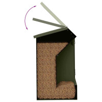 Produktbild för Kaninsmatare Olivgrön 64.5 x 25.5 x 45.5 cm Kallvalsat Stål